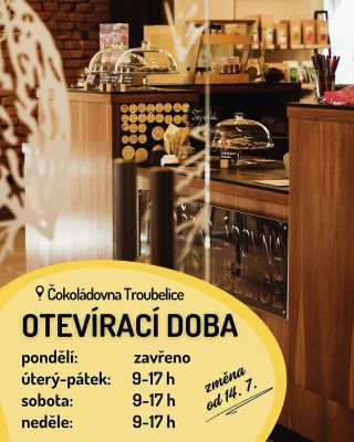 ROZŠIŘUJEME OTEVÍRACÍ DOBU NAŠÍ PRODEJNY! 🍫 Nově budeme mít otevřeno i v neděli, a to od 9 do 17 hodin. 😉 Můžete u nás...