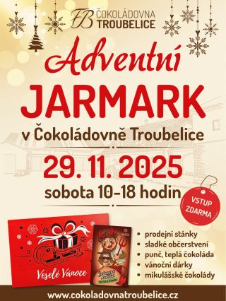 🎄 ADVENTNÍ JARMARK V ČOKOLÁDOVNĚ TROUBELICE 🎄 📅 29. listopadu, 10-18 h Přijďte si užít kouzelnou předvánoční atmosféru! ✨...